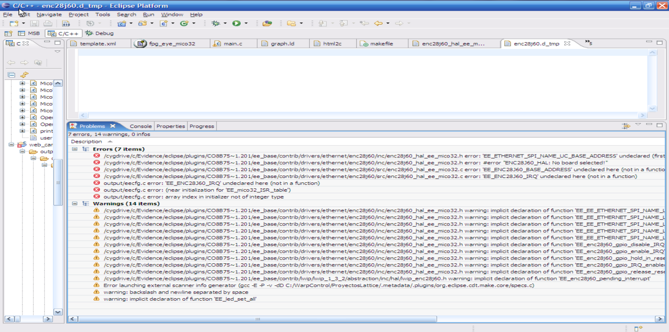 Compilation errors on Webserver_camera project